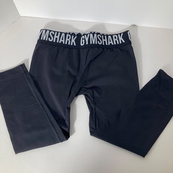 Womens Gym Shark Short Leggings Black XS Silicone Waist Band 12 - 14" #4 - Picture 1 of 4